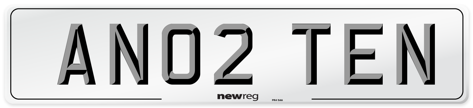 AN02 TEN Number Plate from New Reg